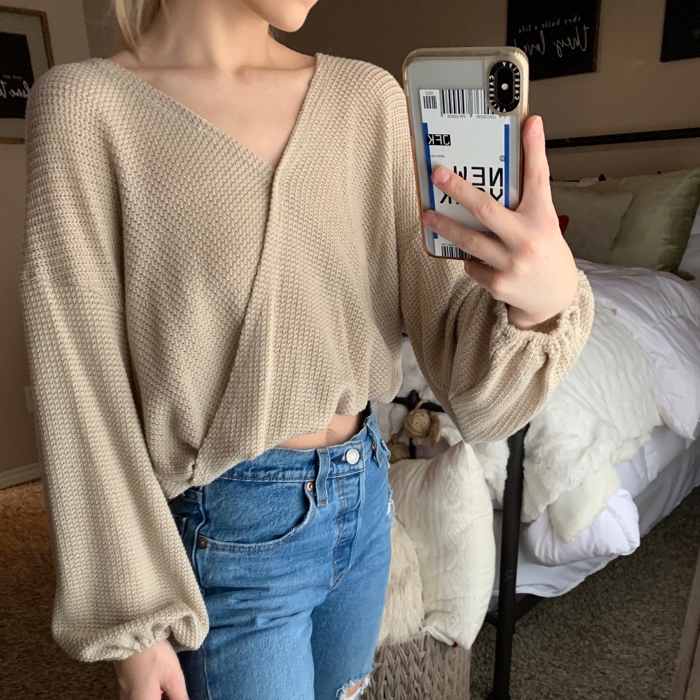 Nude hooded sweater